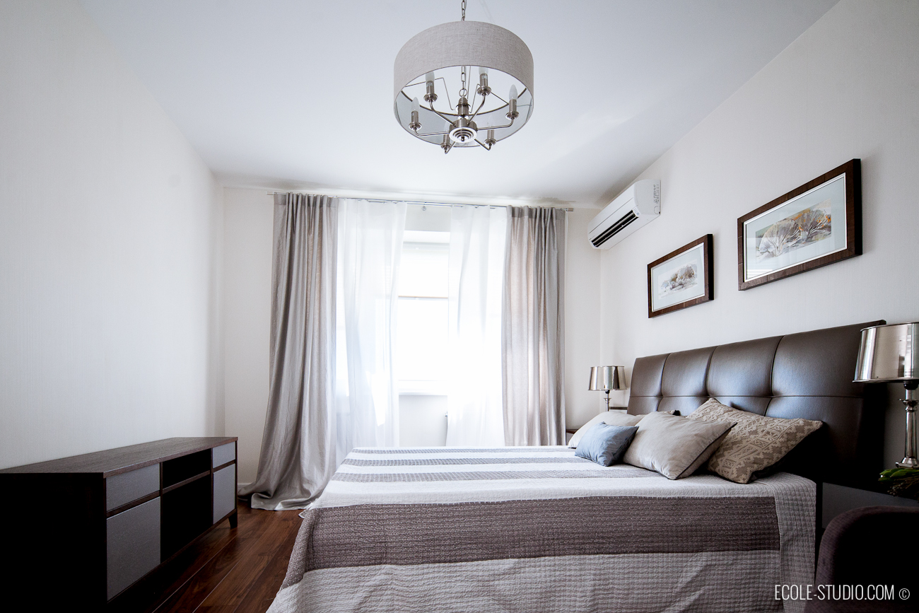 Комфортный и легкий дизайн интерьера спальни