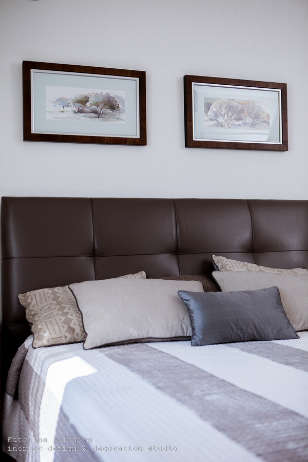 Насыщенный коричневый цвет в интерьере спальни