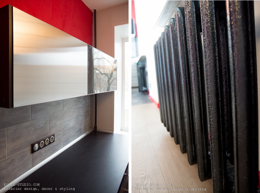 Дизайн интерьера квартиры - чугунные радиаторы отопления.