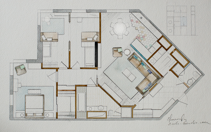 План-проект дизайна квартиры