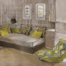 Эскиз комнаты подростка - дизайн интерьера